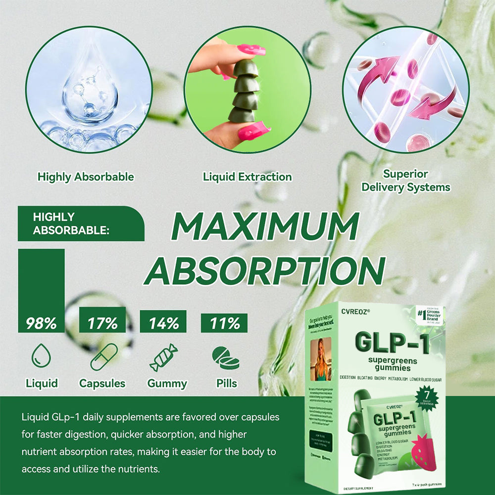 𝑶𝒇𝒇𝒊𝒄𝒊𝒂𝒍 𝑺𝒕𝒐𝒓𝒆 | 𝑪𝒗𝒓𝒆𝒐𝒛® 𝐆𝐋𝐏-𝟏 Supergreens Gummies - Daily Greens, Easy Gut Health & Energy Support, 30+ Ingredients, Dairy-Free, Gluten-Free, Keto-Friendly, Non-GMO, Sugar-Free, Plant-Based🔴