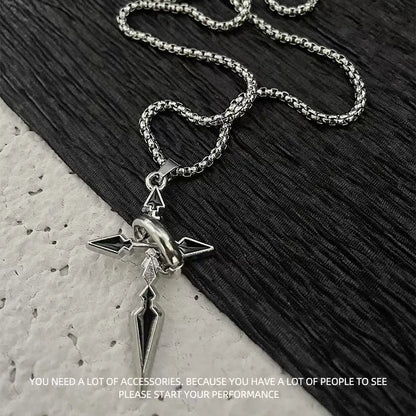 YB-Titanium steel necklace, crafted with an electroplating process, fade-resistant and hypoallergenic.