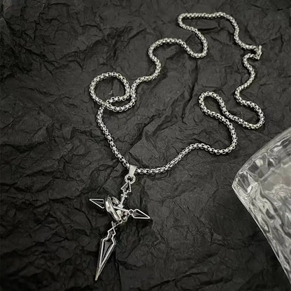 YB-Titanium steel necklace, crafted with an electroplating process, fade-resistant and hypoallergenic.